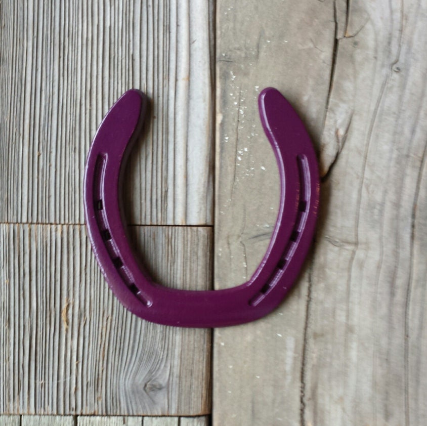 PURPLE Horseshoe Painted Horseshoe Horseshoe by EECustomHorseShoes