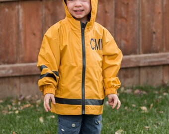 Monogrammed Charles River Rain Jacket | New Englander Rain Jacket | Youth Rain Jacket | Personalized Rain Jacket | Boys Rain Jacket