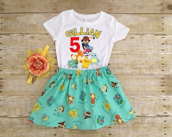 Pokemon Shirt, Pokemon Birthday Shirt, Pokemon Outfit, Pokemon Personalized Shirt, Pokemon Tutu, Girls Pokemon Shirt, Pikachu Shirt, Pokemon