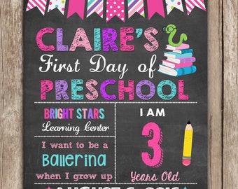First Day of School Chalkboard, First Day of School sign, ANY GRADE , Back to School Chalkboard Sign, 1st Day of School Printable Sign