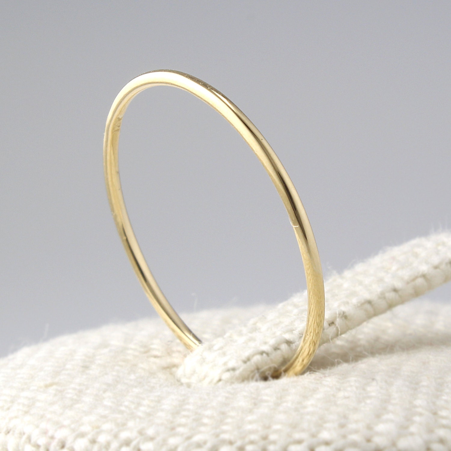 14K Solid Gold Thin Stacking Ring 14K Solid Gold Thin Band