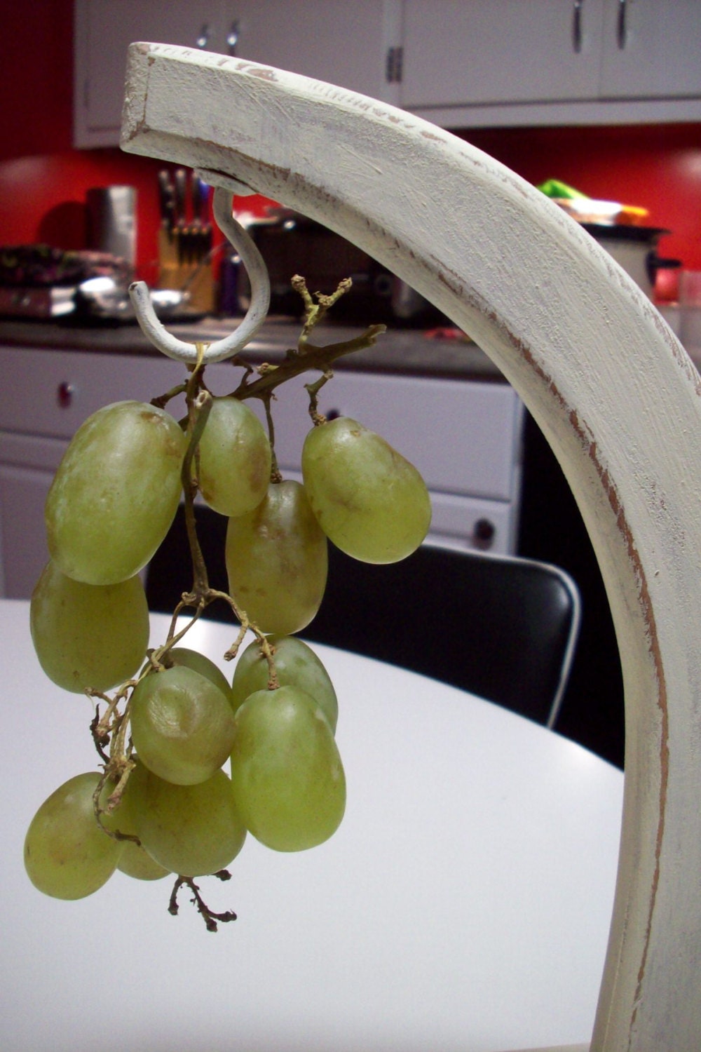 Wood Banana holder/ Cream Banana hook/ by UpcycledCottageDecor