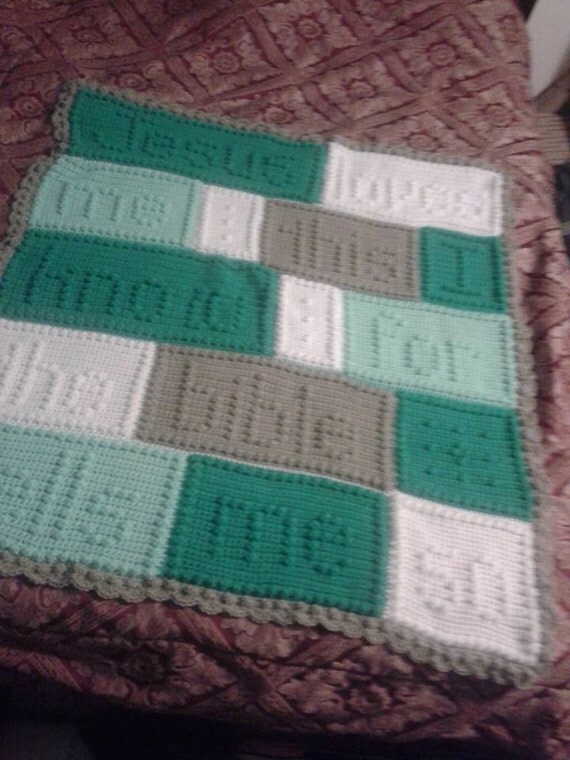 Jesus loves me blanket. Crochet nursery blanket. Crochet baby