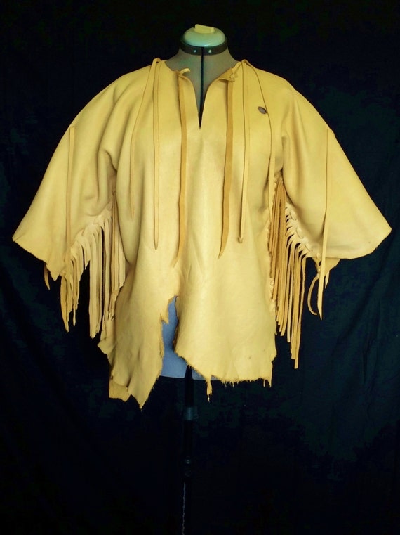 Items similar to Buckskin Shirt - Native American Style Leather Shirt ...