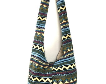 Blue Aztec Crossbody Purse - Tribal inspired, Cute Hobo Sling bag, Womens Shoulder Bag, Sac Hippie bag purse, Handtaschen, Vegan bag