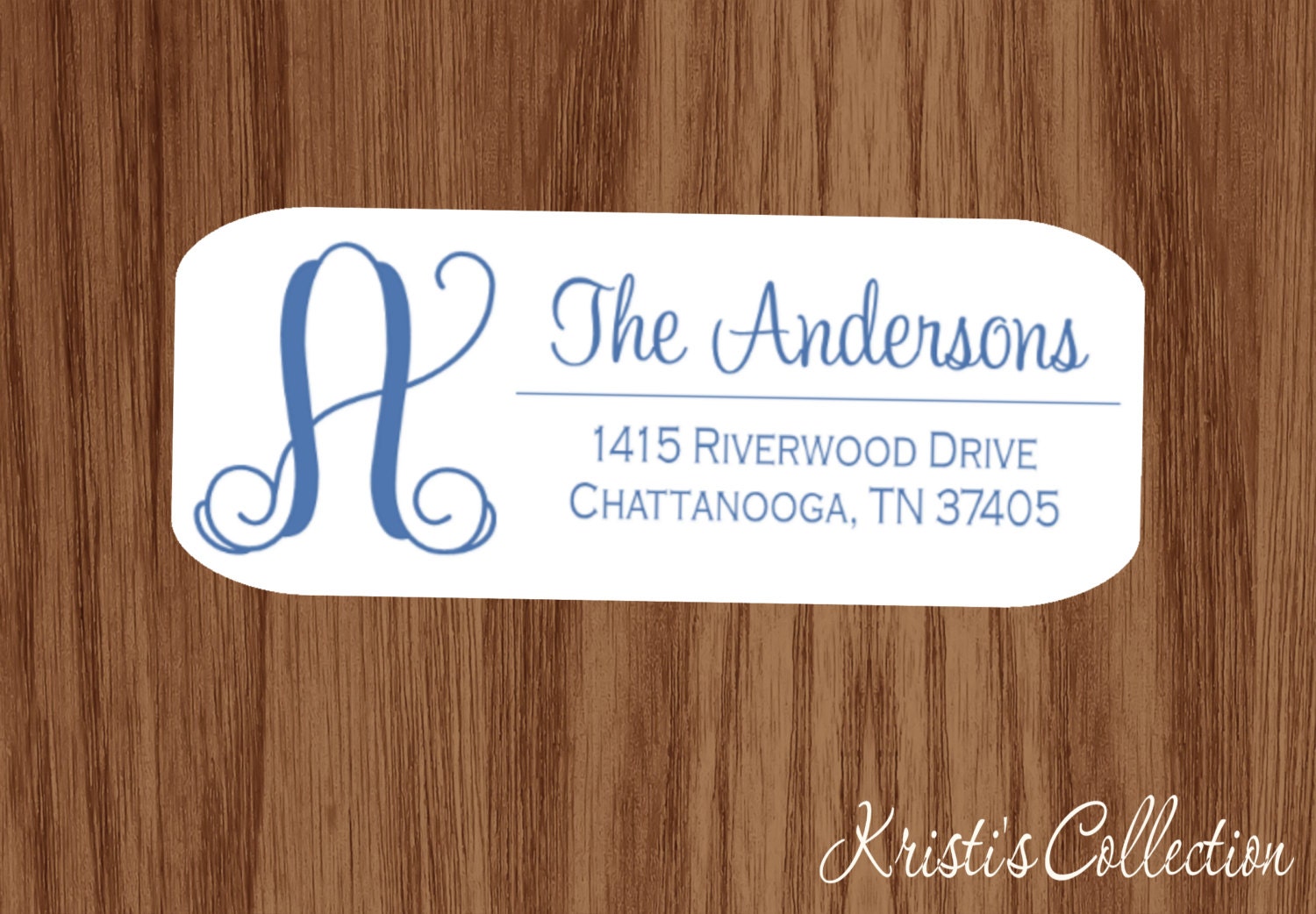 Family Return Address Labels Stickers with Initial Custom