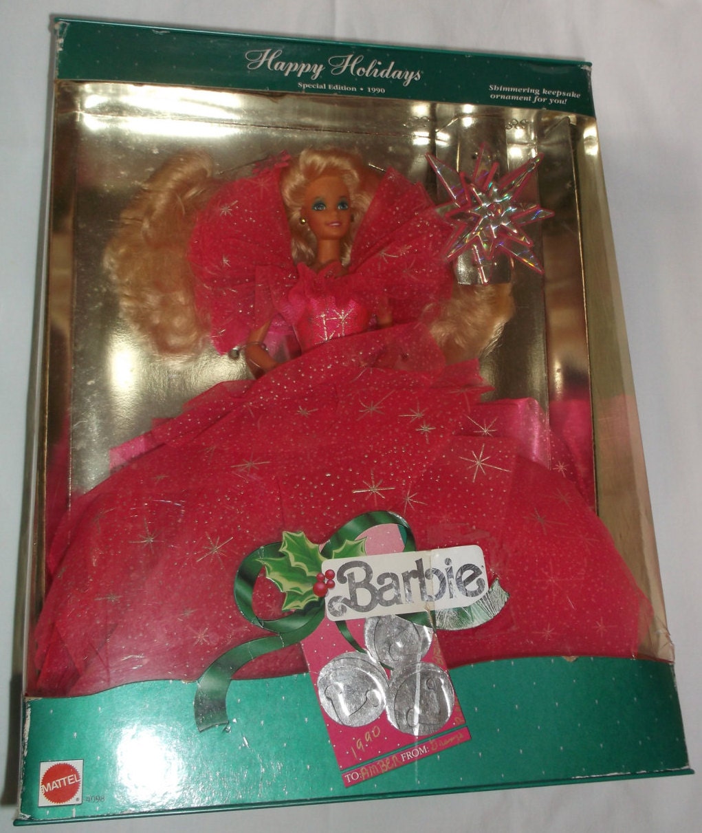 happy holidays special edition barbie 1990