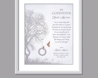 Godfather Gift - Gift For Godfather - Godfather Print - Baptism Gift For Godfather - Godfather Poem - Godfather Verse Christening Godfather