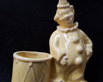 Clown Planter, Vase, 1940's Clown Pottery Vase, Child's room, Home Decor (1077)