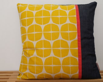 Housse de coussin, citron jaune / Pillow, cushion cover, yellow lemon