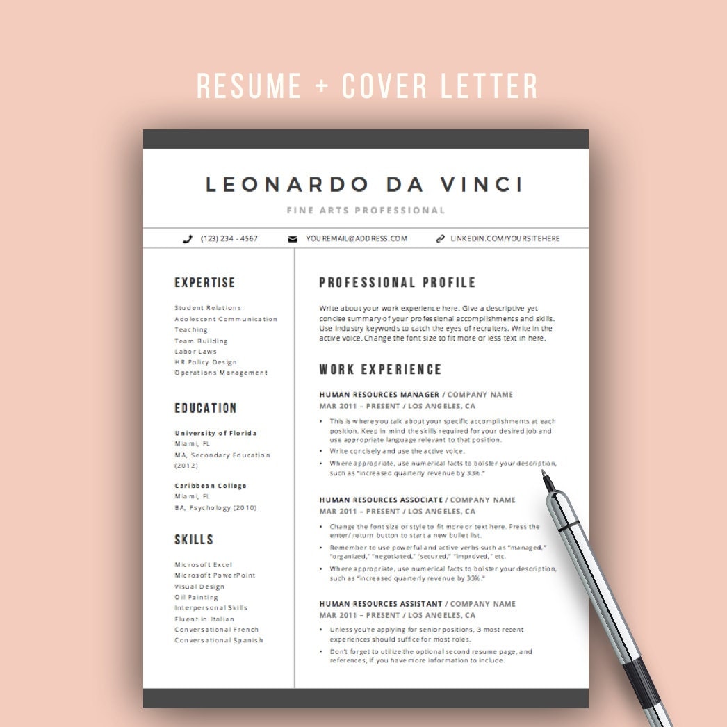 teacher resume template word 4 pages resume icons cv