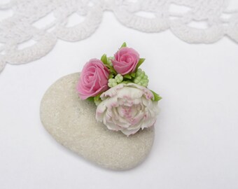 Pink ring flower ring Pastel jewelry Pastel ring Delicate ring Polymer clay jewelry Shabby chic jewelry Polymer clay ring Romantic ring