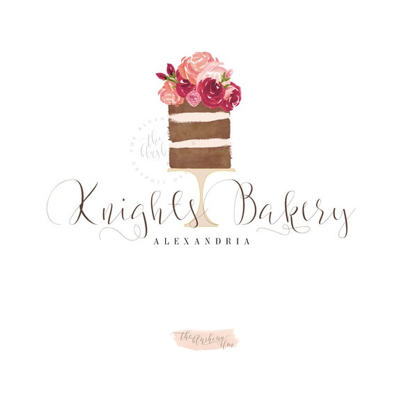 Naked Cake Logo Premade Logo Graphic Design by TheBlushingElm