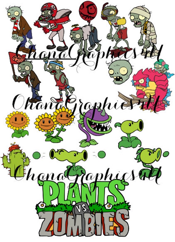 Download Plants VS Zombies Inspired Combo SVG by OhanaGraphics4U on Etsy