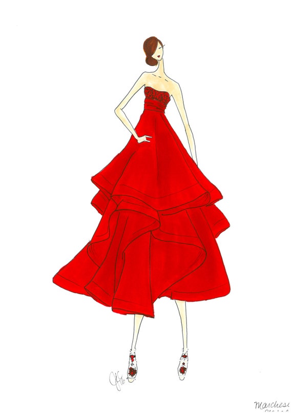 fashion illustration rates marchesa dress fashion illustration print fashion illustration rates marchesa dress fashion illustration print