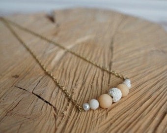 Essential Oil Diffusing Necklace with Jade and Lava Beads