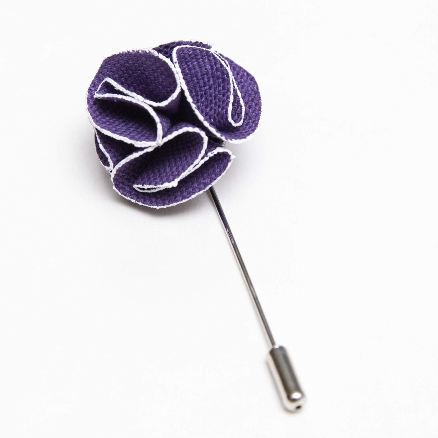 Wedding Lapel Pin Suit Boutonniere Mens Purple Flower Lapel 