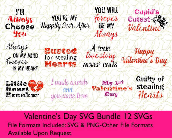 Download Valentine's Day SVG Bundle SVG and PNG files for Cutting