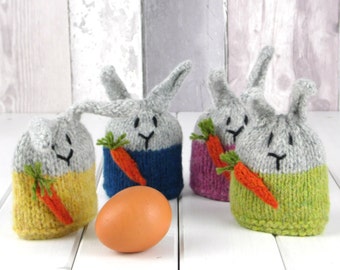 Green Bunny Egg Cosy Mini Knitting Kit, pure wool from Scotland, perfect Mothers Day Gift!
