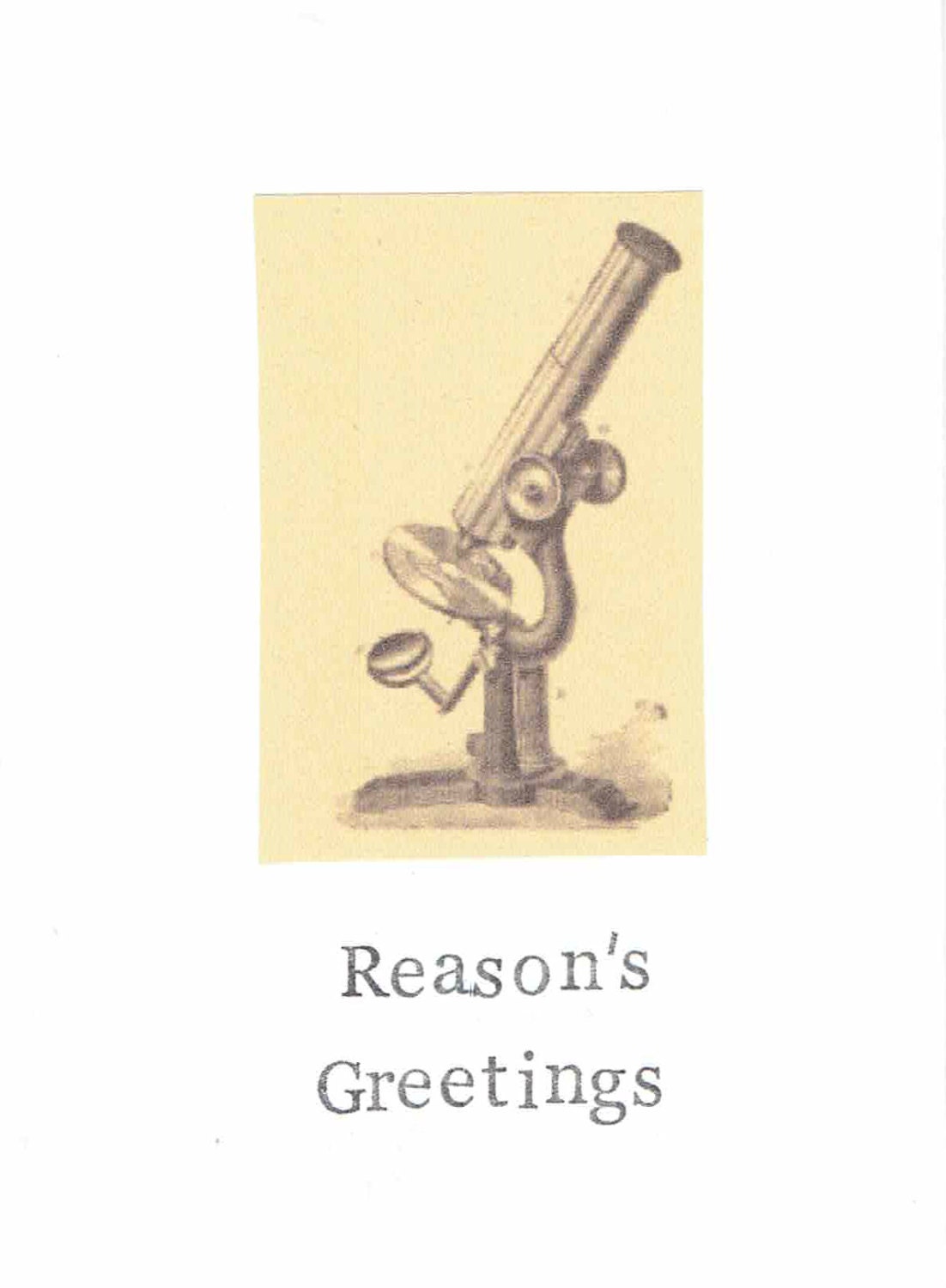 Reason's Greetings Atheist Holiday Card Anti Christmas