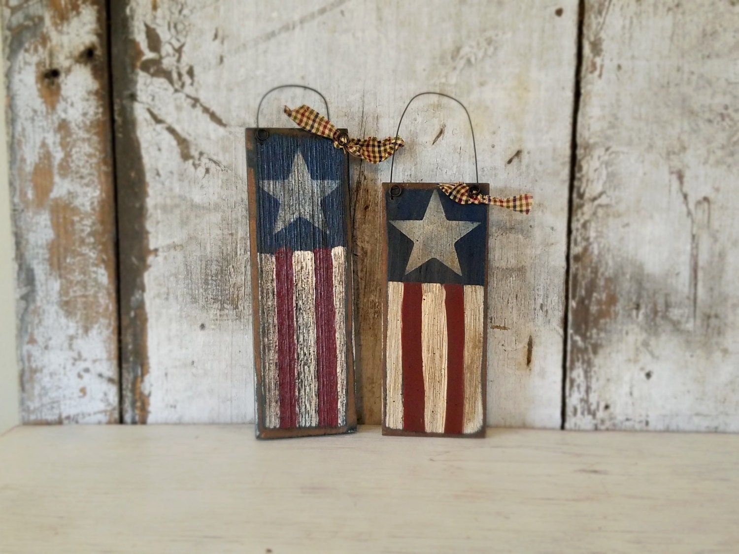 Primitive Painted Flag Americana Primitive Americana