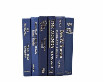 Blue Books, Decorative Books, Old Book Set, y, Book Collection, Interior Design, Home Decor Interior Design BOok Stack
