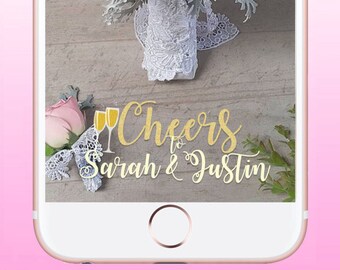 Wedding Snapchat Geofilter, Wedding Snapchat Filter, Personalied Wedding Geofilter, Snapchat Geofilter - Sparkling champagne