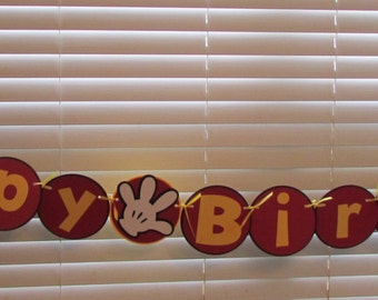 Mickey Mouse Inspired Happy Birthday Banner