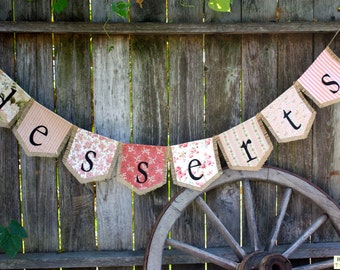 Custom DESSERTS bunting banner flag...wedding, party, celebration