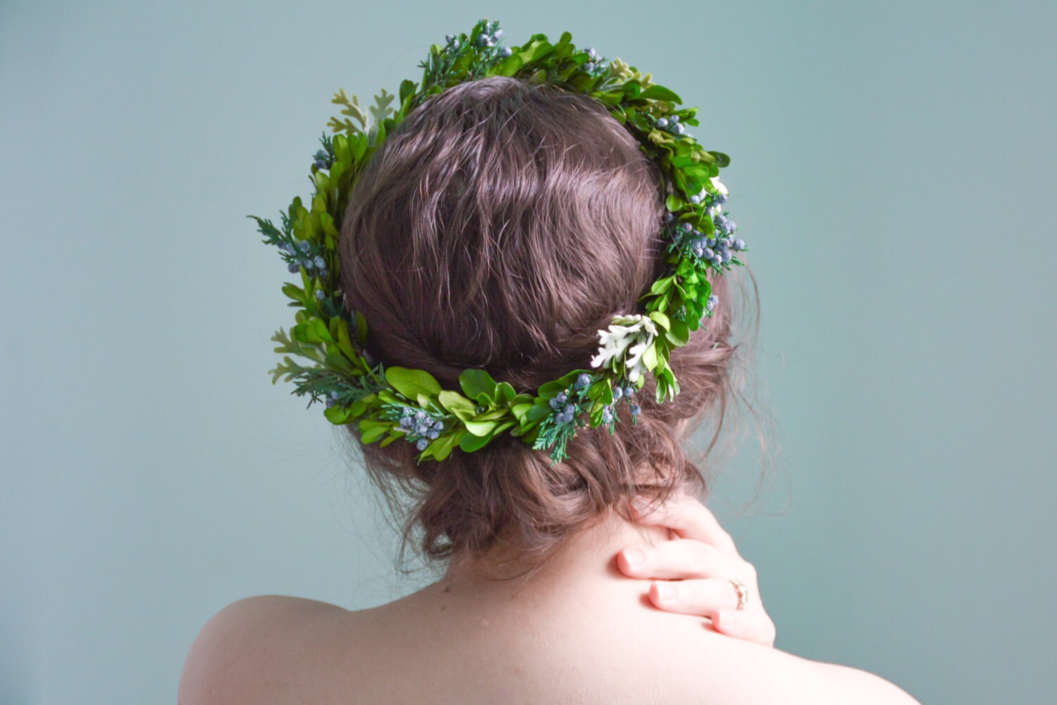 green flower crown green wedding crown leaf crown green