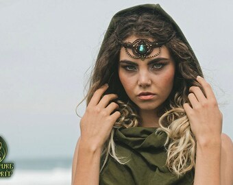 Persian Princess Hood Crop Top, Festival Top, Pixie Top, Goa Top, Burning Man, Boho Chic, Backless Top, Fairy, Tribal, Hippie, Faerie Top