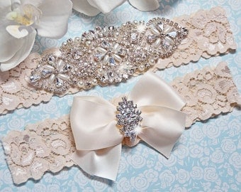 Petite / Plus Size Garter Belt, wedding garter set, bridal garter, bridal lingerie, ivory garter, ivory wedding garter, garter, prom