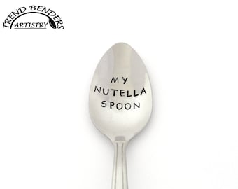 My Nutella Spoon Hand Stamped Spoon Stainless Steel, Unique Birthday Gifts For Him, Her, Boyfriend, Boy, Girl, Mom, Dad, Kids Christmas Gift