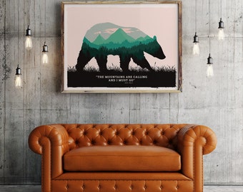 Black bear poster, Black bear art print, american Black bear, Black bear art, american wild life art, National parks animals , animal poster
