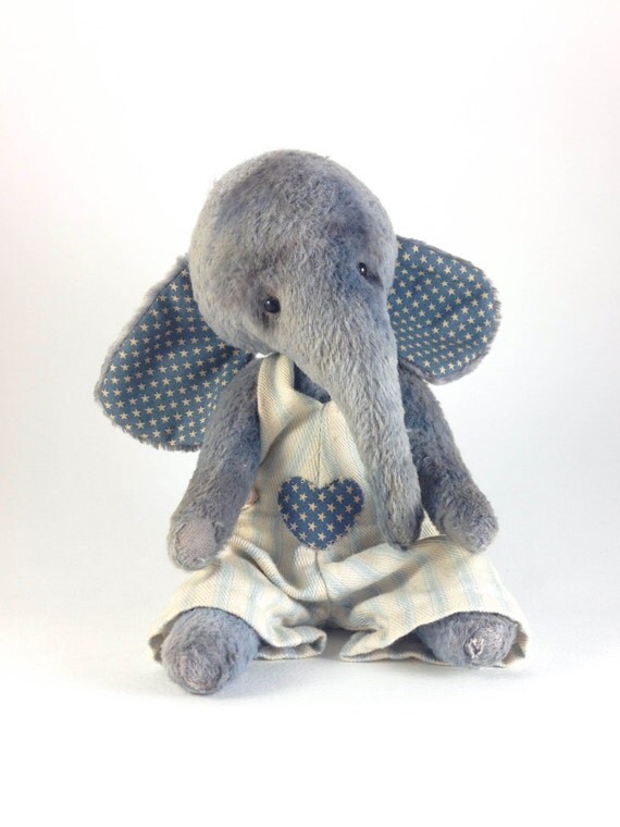 blue stuffed animal elephant