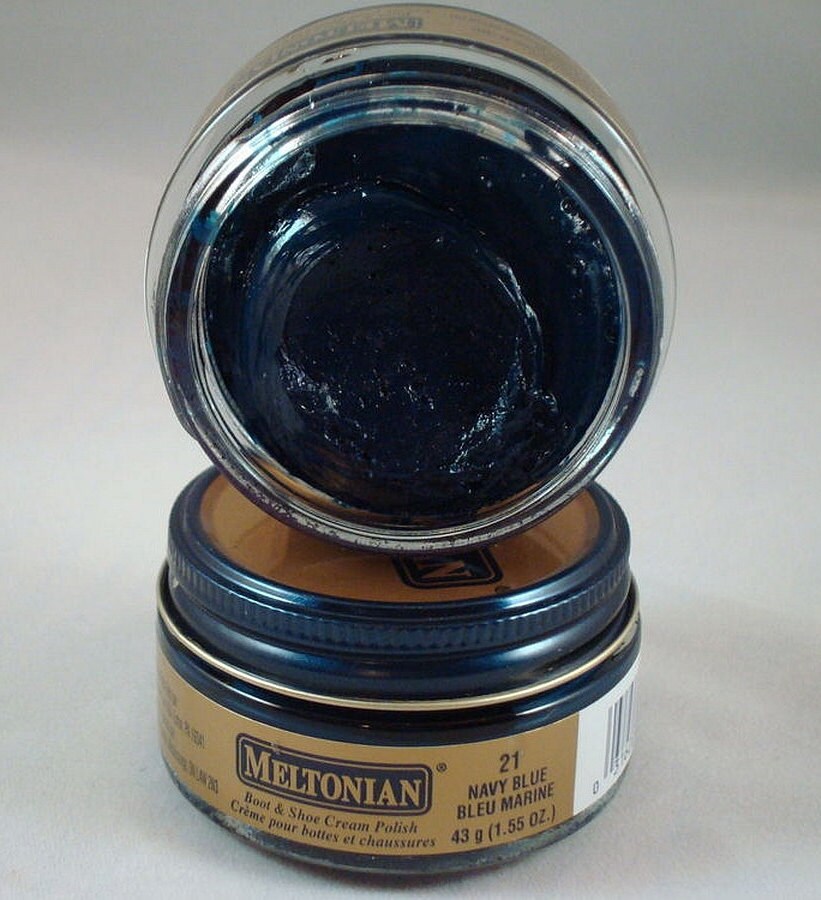 navy blue leather shoe polish