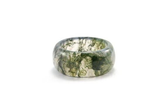 Moss Agate Ring Green Moss Ring Nature Rings Moss Green