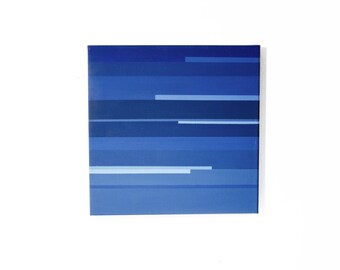 Navy Blue Square Painting, Original Art by YtterbergStudio