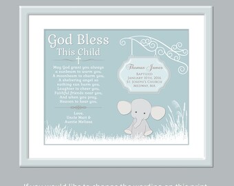 Baptism Gift Boy - Godchild Gift - Godchild Keepsake - Personalized Godchild Gift - Godchild Print - Unique Godchild Gift - Godchild Card