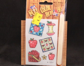 Vintage Art Lover Full Color Rub On Transfers Package. Apples