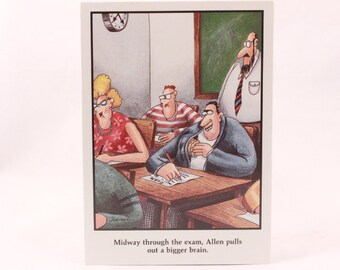 Vintage 1986 Gary Larson Far Side Greeting Card and Envelope. Bigger Brain
