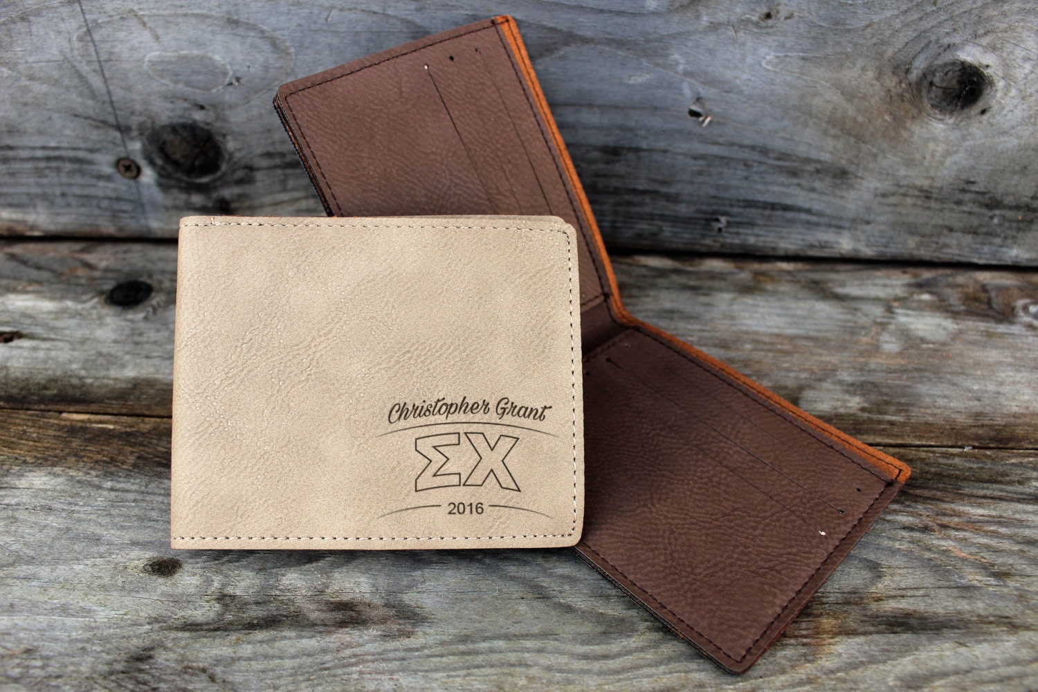 Personalized Men's Leather Wallet Custom Engraved