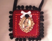 SALE CLEARANCE Art Our Lady Guadalupe Virgin Mary Mexican Religous Wall Mixed Media Original OOAK