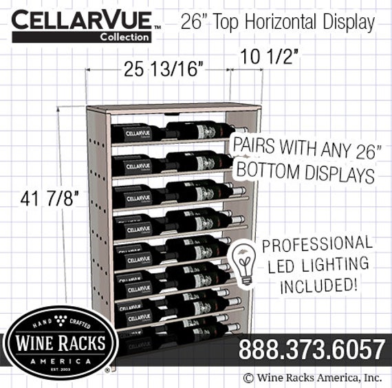 26 Top Horizontal Double Deep Wine Rack Display Kit in