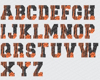 Tigers| Alphabet| SVG| DXF| EPS| Cut File| Tiger Stripped| Paw| Silhouette| Cricut| Vector File| Instant Download