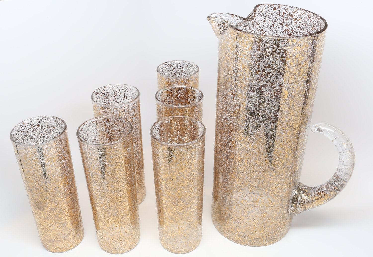 Vintage 1950's West Virginia Glass Rare Gold/White