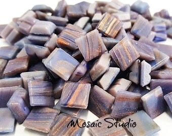 Mauve Gold Thread Tiles 10x10x4mm x100pc