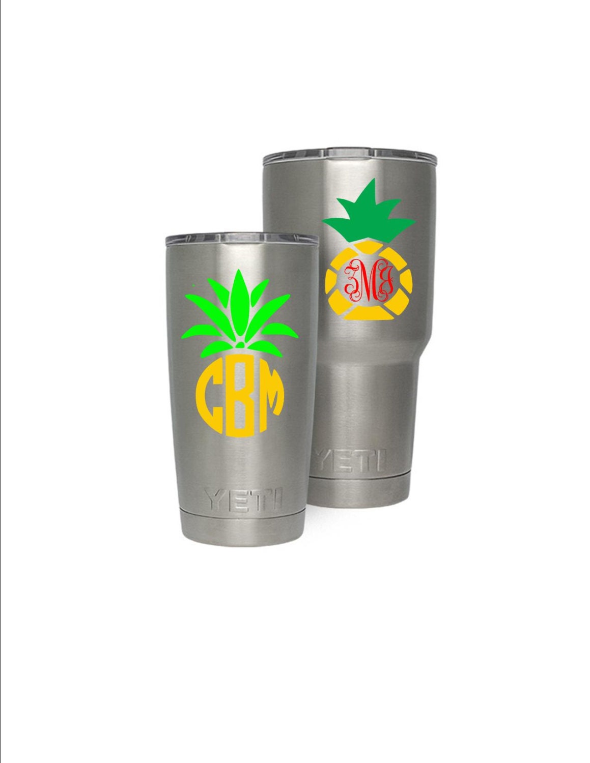 Pineapple Vinyl Decal Yeti Cup Window Initial Decal
