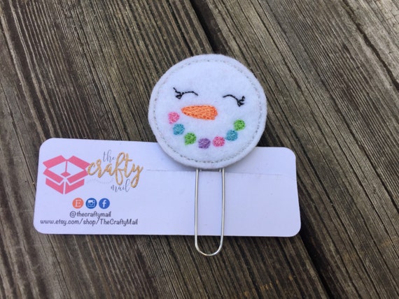 Snowman face Paper Clip/planner clip. Christmas planner clips. Snowman planner clip