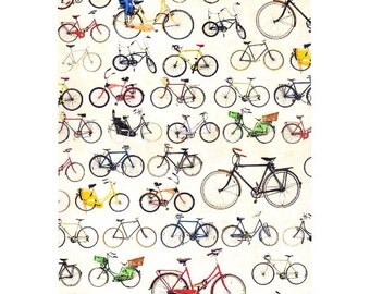 Decoupage Paper, Scrapbook paper, Bicycle, bicycles, bike, bicycle pattern, small bicycles, die cuts, cutouts, card topper, collage sheet,